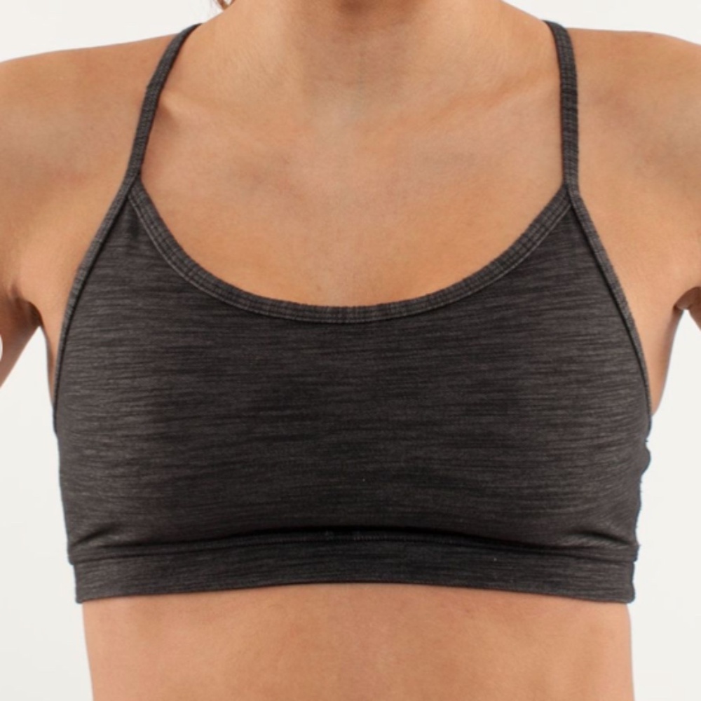 Lululemon Flow Y Bra IV *Denim Black Slub Denim / Black P2P 14"